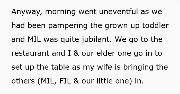 Text describing Mother's Day preparations, highlighting the spoiling of a grown-up toddler by an attention-seeker mom. Text describing Mother's Day preparations, highlighting the spoiling of a grown-up toddler by an attention-seeker mom.