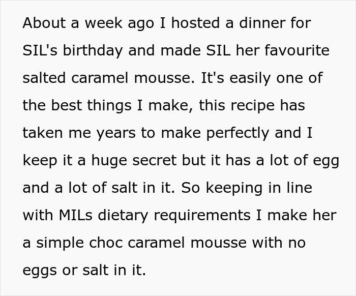 MIL Devours Mousse That DIL Made With Eggs And Salt, Shocked DIL Learns Her Allergies Were A Lie MIL Devours Mousse That DIL Made With Eggs And Salt, Shocked DIL Learns Her Allergies Were A Lie