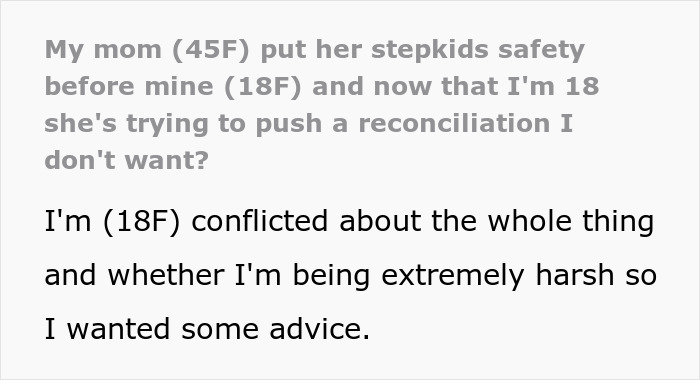 Teen conflicted about reconciliation and safety in family relationships