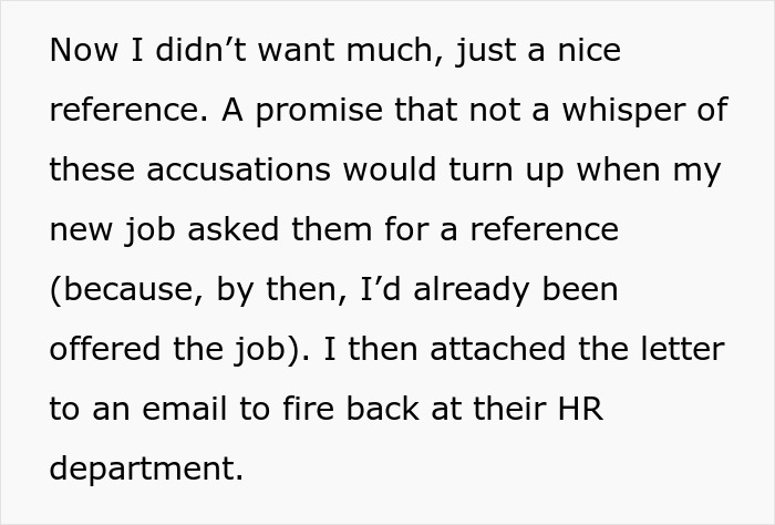 A man unjustly fired, drafting an email to HR for a reference, after being offered a new job.