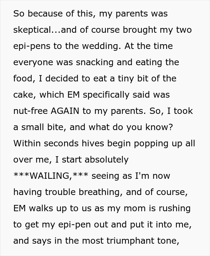 Bride Lies About Food At Her Wedding To Prove A Point But Only Gets Coworker’s Child Hospitalized Bride Lies About Food At Her Wedding To Prove A Point But Only Gets Coworker’s Child Hospitalized
