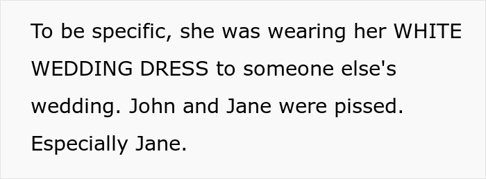 Woman wearing white wedding dress causing upset at stepbrother wedding Woman wearing white wedding dress causing upset at stepbrother wedding