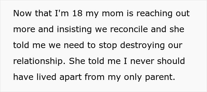 Teen refuses reconciliation as safety in home came last