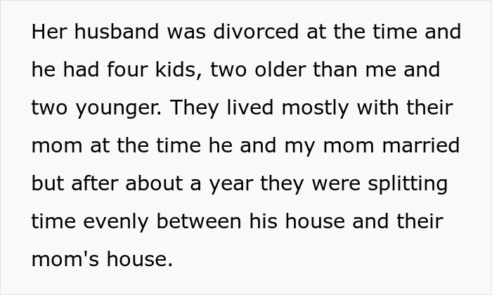Details on blended family custody and living arrangements