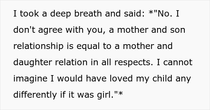 Text about equality in mother and son relationship compared to mother and daughter Text about equality in mother and son relationship compared to mother and daughter