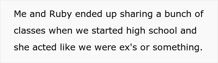 Screenshot of text describing the teen's continued harassment in high school, causing the 17YO to ditch home.
