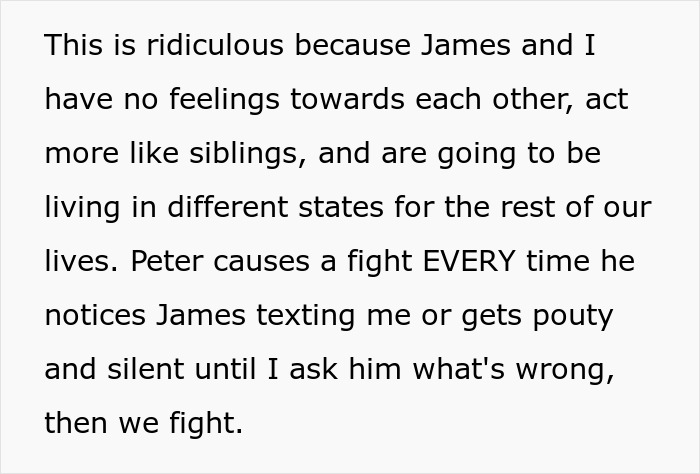 Text describing a toxic guy's jealousy and ridiculous rules leading to fights over perceived threats.