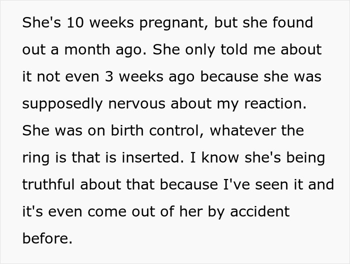 Text explaining pregnancy news and birth control concerns