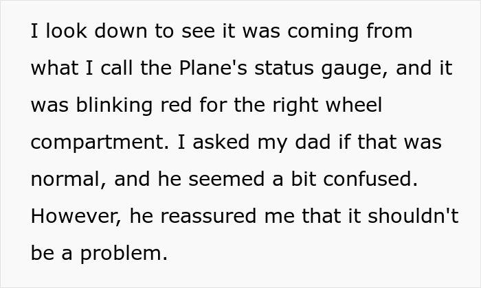 Pilot reassures about blinking red status gauge on plane's right wheel Pilot reassures about blinking red status gauge on plane's right wheel