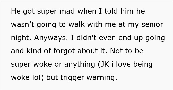 18YO Refuses To Have Dad Walk Her On Senior Night After He Held A Grudge Over One Stupid Argument 18YO Refuses To Have Dad Walk Her On Senior Night After He Held A Grudge Over One Stupid Argument