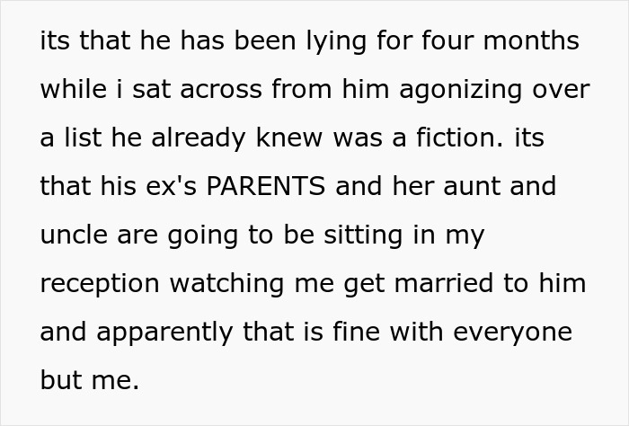 Text message about ex&rsquo;s family attending wedding