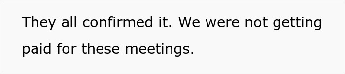 Confirmation that management's illegal shenanigans include not paying for meetings.