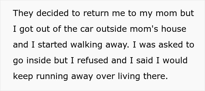 Teen refuses to live with mom and keeps running away