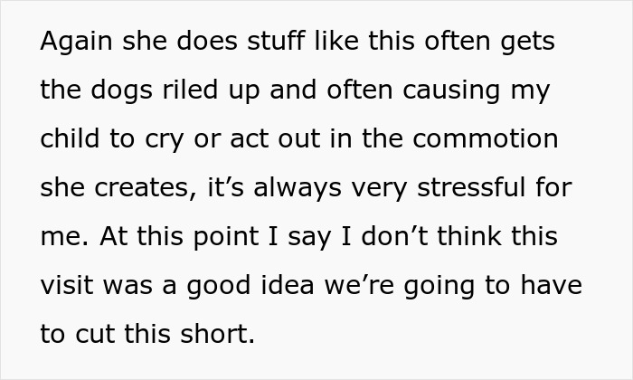 Text describing a stressful family fight as grandma's behavior upsets dogs and a toddler. Text describing a stressful family fight as grandma's behavior upsets dogs and a toddler.