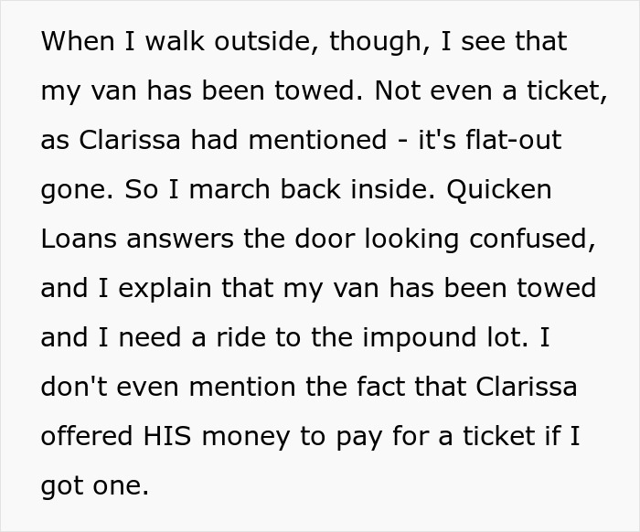 The woman discovers her car towed due to her selfish friend, who slept with her blind date. The woman discovers her car towed due to her selfish friend, who slept with her blind date.