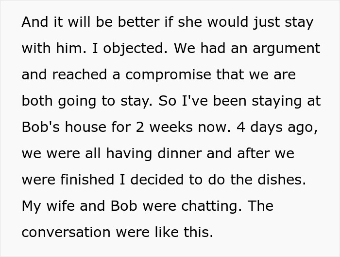 Screenshot of text detailing a man's wife refusing to leave his side after his accident.
