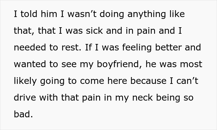 Text explaining a woman is told to leave home after refusing to follow one rule.