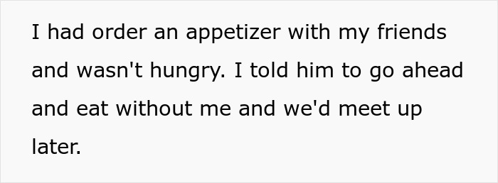 A screenshot illustrating the toxic guy's jealousy and ridiculous rules, as the girlfriend explains her dinner plans with friends.