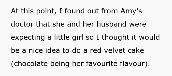 Text about red velvet cake for a girl gender reveal Text about red velvet cake for a girl gender reveal