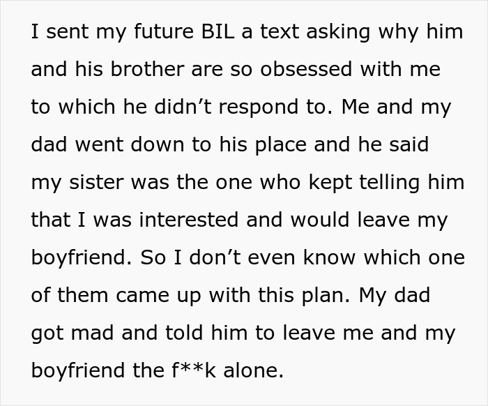 Text about confrontation with future brother-in-law over obsessive behavior Text about confrontation with future brother-in-law over obsessive behavior