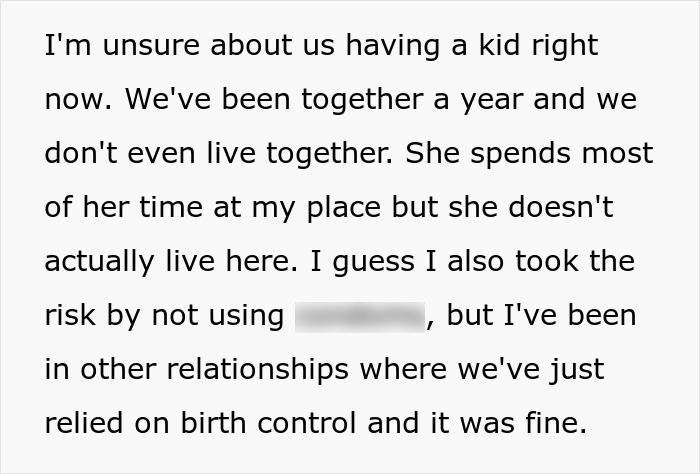 Text about relationship uncertainty and birth control use