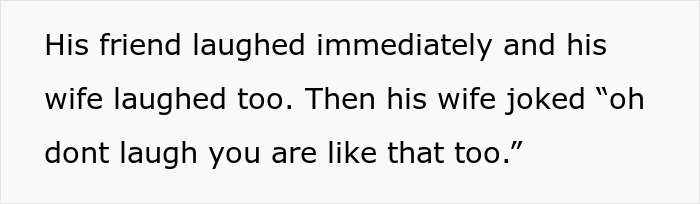 Text about a teen calling out dad's double standard and women's periods. Friends and wife laughing. Text about a teen calling out dad's double standard and women's periods. Friends and wife laughing.