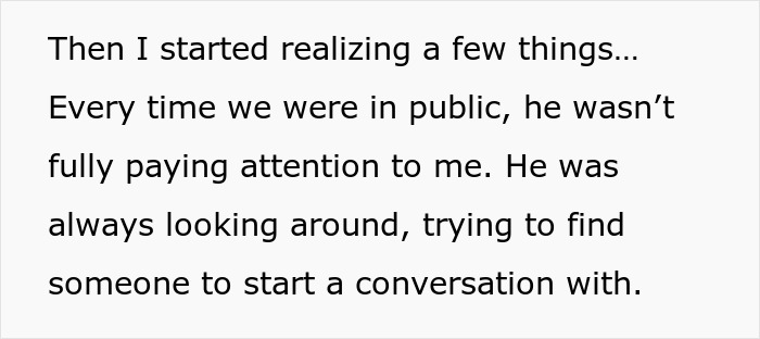 Text snippet: woman is sick of talkative fiancé who craves strangers attention, calls it quits and moves out. Text snippet: woman is sick of talkative fiancé who craves strangers attention, calls it quits and moves out.