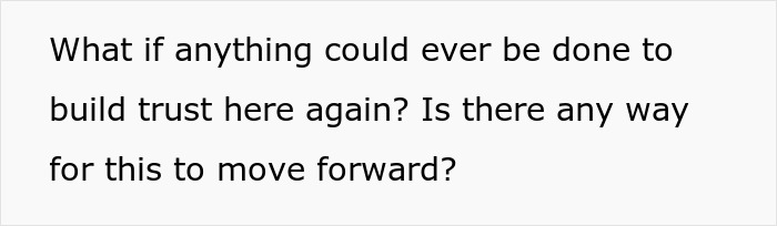 Text questioning how to build trust and move forward