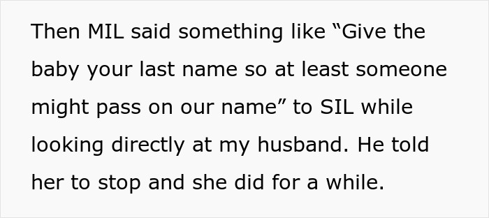 MIL tells SIL to give baby her last name, husband asks her to stop