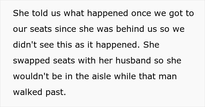 Text about a woman swapping seats after a physical altercation at the airport for safety. Text about a woman swapping seats after a physical altercation at the airport for safety.