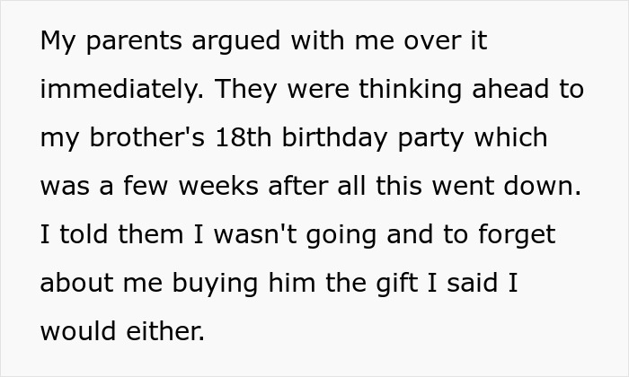 Parents argue with son about brother's 18th birthday amid entitled demands Parents argue with son about brother's 18th birthday amid entitled demands