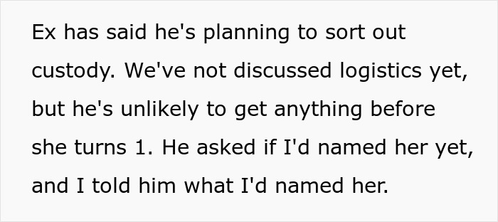 Text about ex planning custody and asking baby name after ghosting pregnant fiancée Text about ex planning custody and asking baby name after ghosting pregnant fiancée