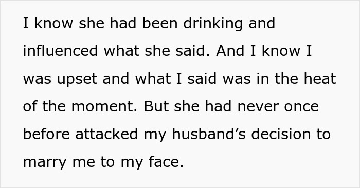 Wife upset over mother-in-law attacking marriage decision