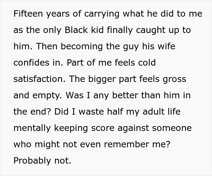 Text reflecting on years of carrying trauma from school bullying Text reflecting on years of carrying trauma from school bullying