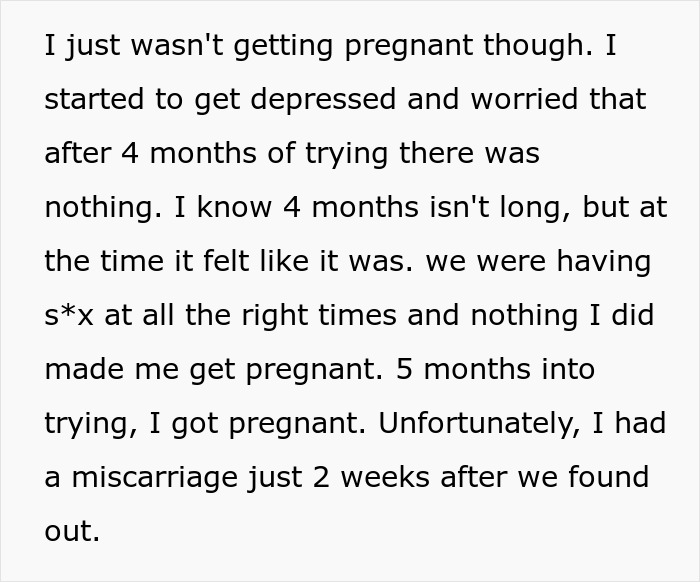 A woman expresses her suspicions about her husband, detailing a miscarriage after trying to get pregnant for months. A woman expresses her suspicions about her husband, detailing a miscarriage after trying to get pregnant for months.