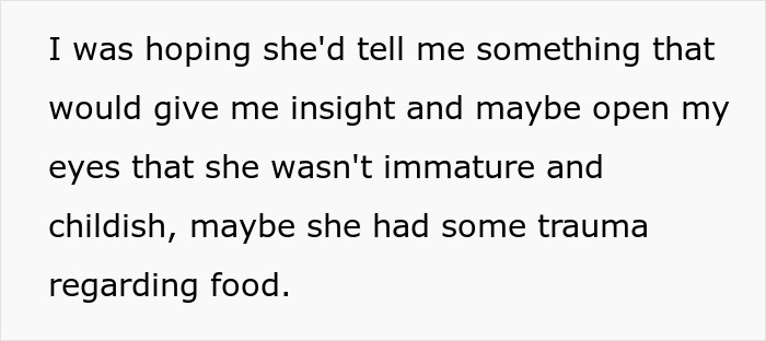 A screenshot showing text discussing a picky eater girlfriend and the possibility of trauma regarding food in a relationship. A screenshot showing text discussing a picky eater girlfriend and the possibility of trauma regarding food in a relationship.