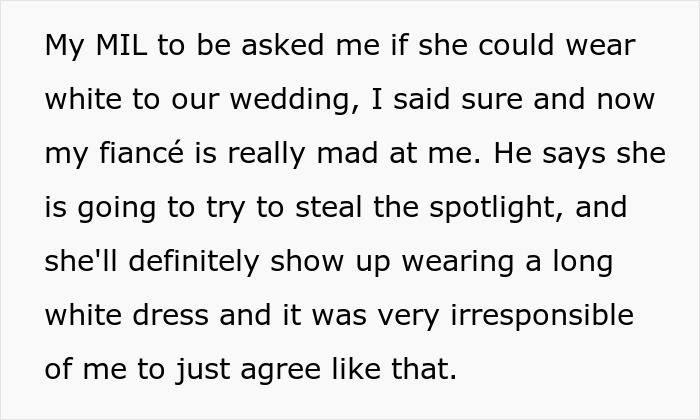 Woman Confused About Fiancé's Reaction To His Mom’s Dress For Their Wedding, He Comes To Explain Woman Confused About Fiancé's Reaction To His Mom’s Dress For Their Wedding, He Comes To Explain