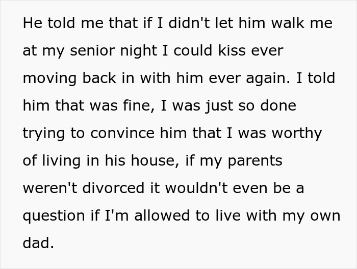 18YO Refuses To Have Dad Walk Her On Senior Night After He Held A Grudge Over One Stupid Argument 18YO Refuses To Have Dad Walk Her On Senior Night After He Held A Grudge Over One Stupid Argument