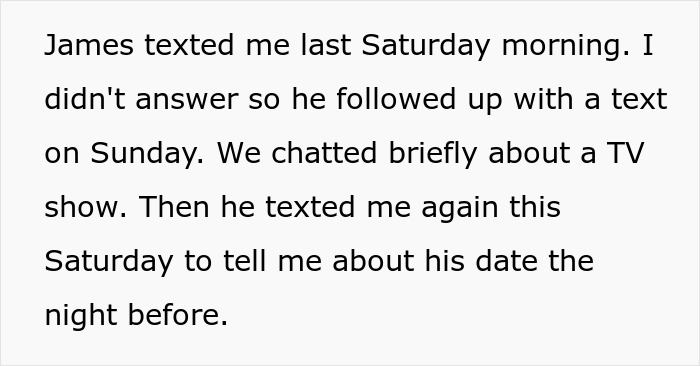 Screenshot of text describing a toxic guy's jealousy and rules, leading to him ending up single.