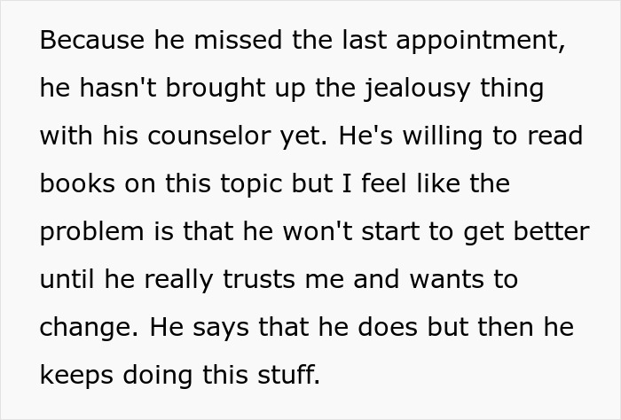 Text detailing how a toxic guy's jealousy and ridiculous rules affect his girlfriend's life.