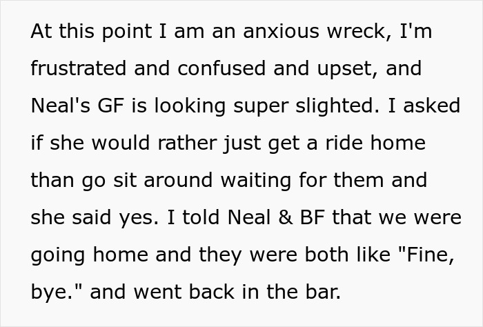 Anxious GF at bar crawl, feeling frustrated and confused. Neal's GF looks slighted. Anxious GF at bar crawl, feeling frustrated and confused. Neal's GF looks slighted.