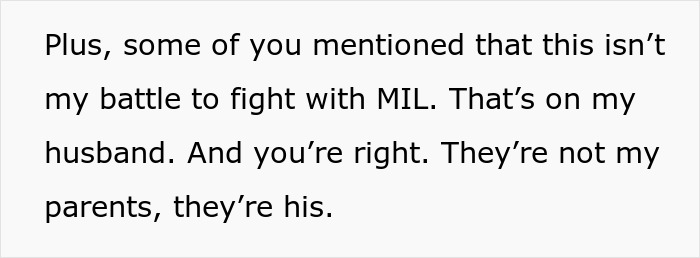 Wife explains battle with MIL is husband’s issue, not hers