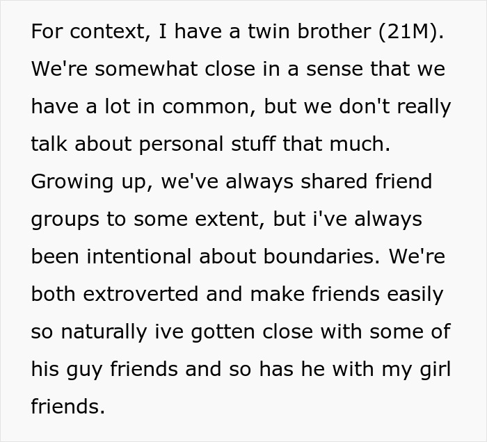 Woman Finds Out Friends Hid A Secret About Her Twin Brother, Realizes She Was The Only One Left Out