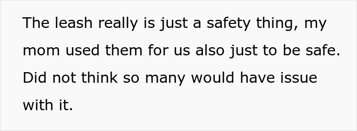 Text about using a safety leash for mom with dementia Text about using a safety leash for mom with dementia