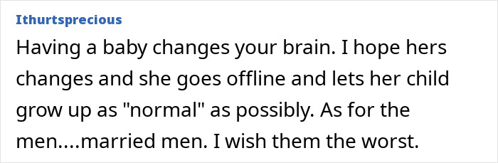 Comment on baby brain change and men in Bonnie Blue baby shower drama