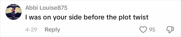 A comment from Abbi Louise875 on social media indicating a change of opinion about the Louis Vuitton bag situation.