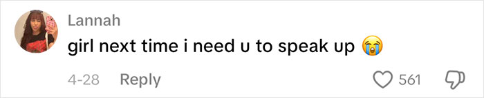 A social media comment from Lannah, advising to speak up next time, referring to the Louis Vuitton bag misunderstanding.