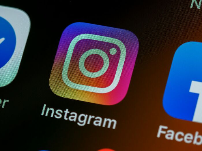 Instagram app icon on smartphone screen close-up