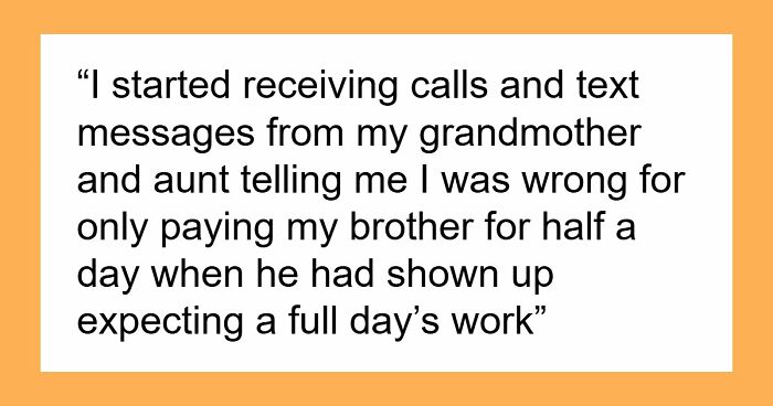 Guy Babysits For Sis Half A Day Then Demands Full-Day Pay, Turns A Family Favor Into A Family Feud