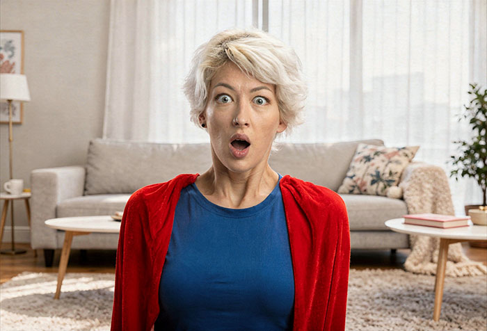 A woman with a shocked expression, representing the dramatic brutal revenge on a cheater stepdad. A woman with a shocked expression, representing the dramatic brutal revenge on a cheater stepdad.